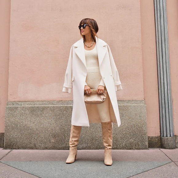 Express Slouchy Knee High Block Heel Tan Taupe Suede Boots 10 - Picture 14 of 14